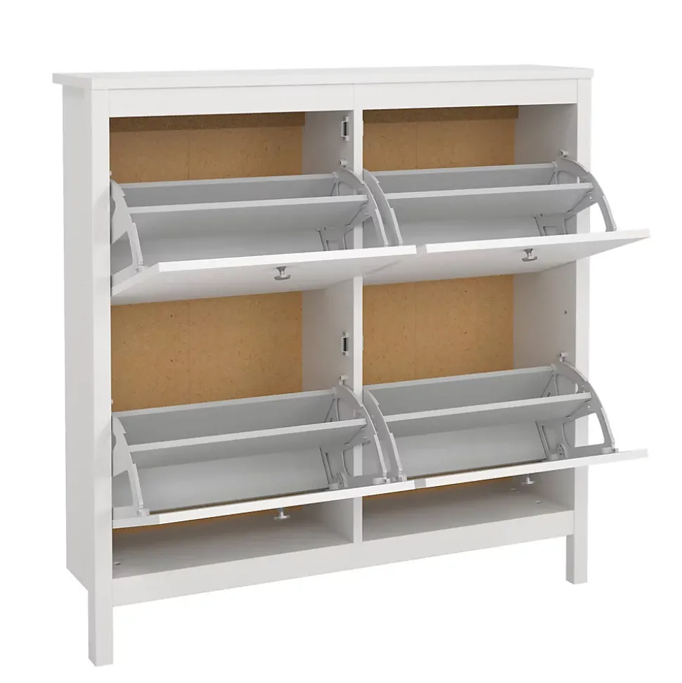 Meuble à chaussures Actinidia, Meuble à chaussures, Armoire d'entrée polyvalente, Rangement pour chaussures, 103x25 h103 cm, Blanc