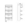 Meuble à chaussures Aepytus, Meuble à chaussures, Armoire d'entrée polyvalente, Rangement pour chaussures, 70x24 h162 cm, Blanc