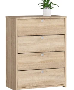 Meuble à chaussures AKORD Chêne Sonoma 60 cm 4 portes façade Chêne Sonoma 4 étagères 60x33x80 cm