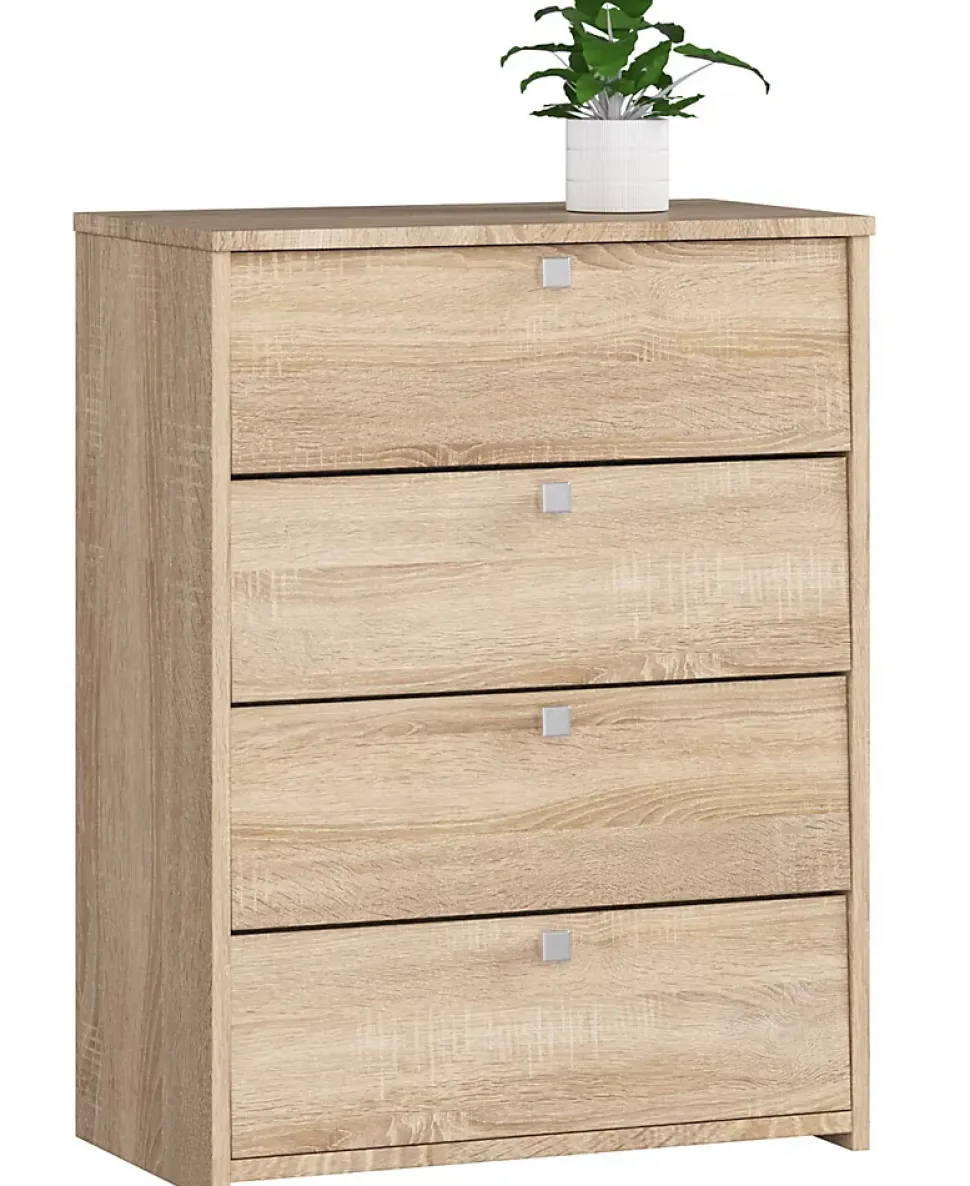 Meuble à chaussures AKORD Chêne Sonoma 60 cm 4 portes façade Chêne Sonoma 4 étagères 60x33x80 cm