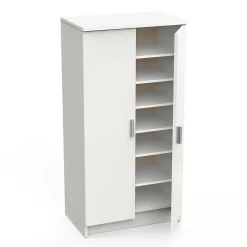 Meuble à chaussures Alcudia, Etagere à chaussures peu encombrante, Armoire polyvalente avec 5 Etageres, 55x36h108 cm, Blanc