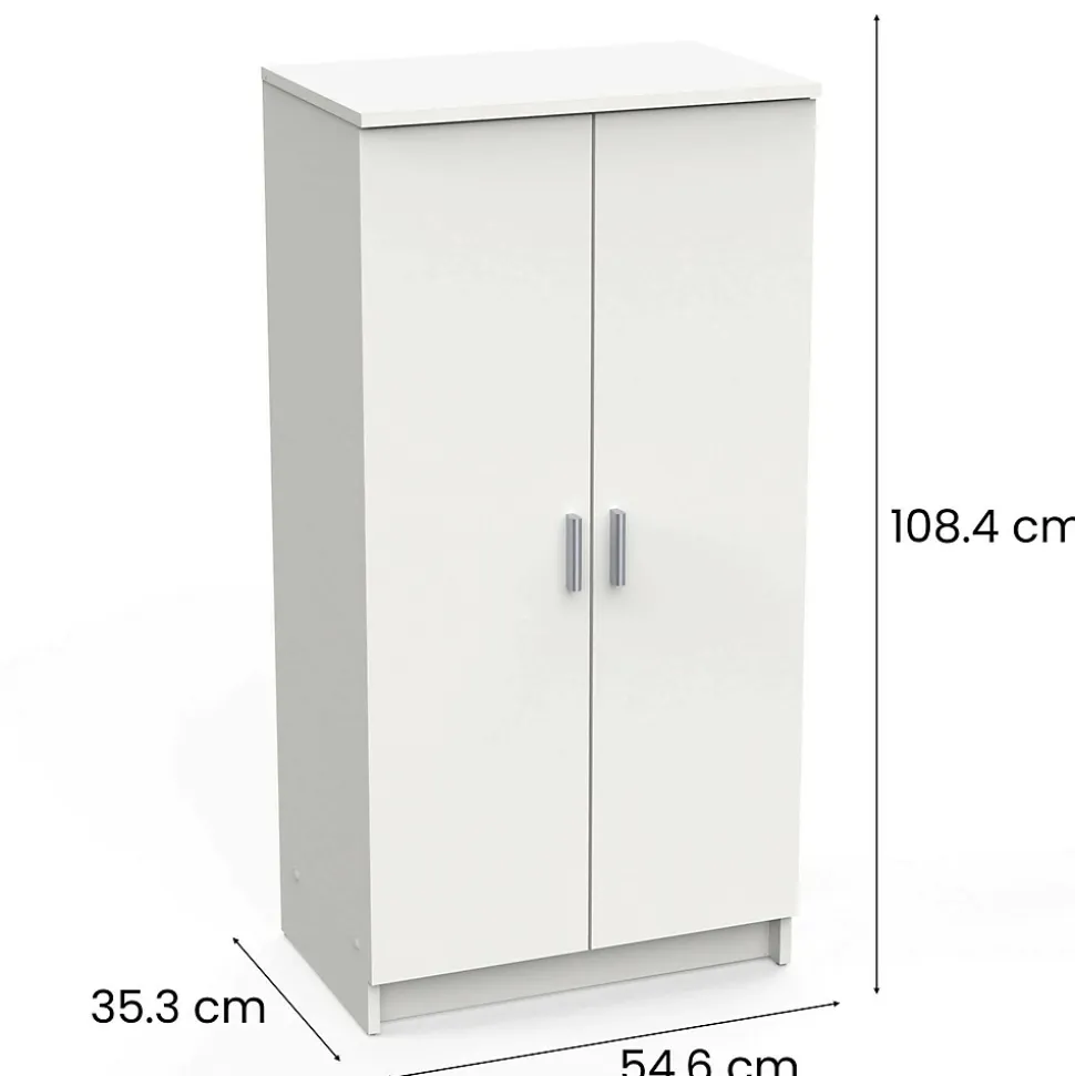 Meuble à chaussures Alcudia, Etagere à chaussures peu encombrante, Armoire polyvalente avec 5 Etageres, 55x36h108 cm, Blanc
