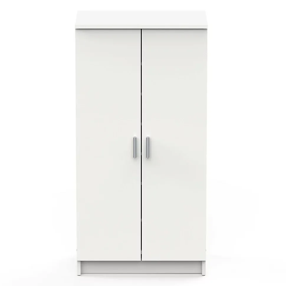 Meuble à chaussures Alcudia, Etagere à chaussures peu encombrante, Armoire polyvalente avec 5 Etageres, 55x36h108 cm, Blanc