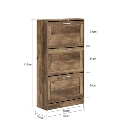 Meuble à Chaussures avec 3 Abattants pour Entrée Couloir, FSR137-L-F, SoBuy