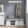 Meuble à Chaussures avec 6 Compartiment, Porte de Grange Coulissante, FSR133-W, SoBuy