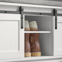 Meuble à Chaussures avec 6 Compartiment, Porte de Grange Coulissante, FSR133-W, SoBuy