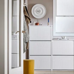 Meuble à Chaussures avec 3 Abattants pour Petite Entrée Couloir, FSR165-H-W, SoBuy