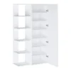 Meuble à chaussures avec 4 étagères et 1 porte miroir - Blanc - SYLANY