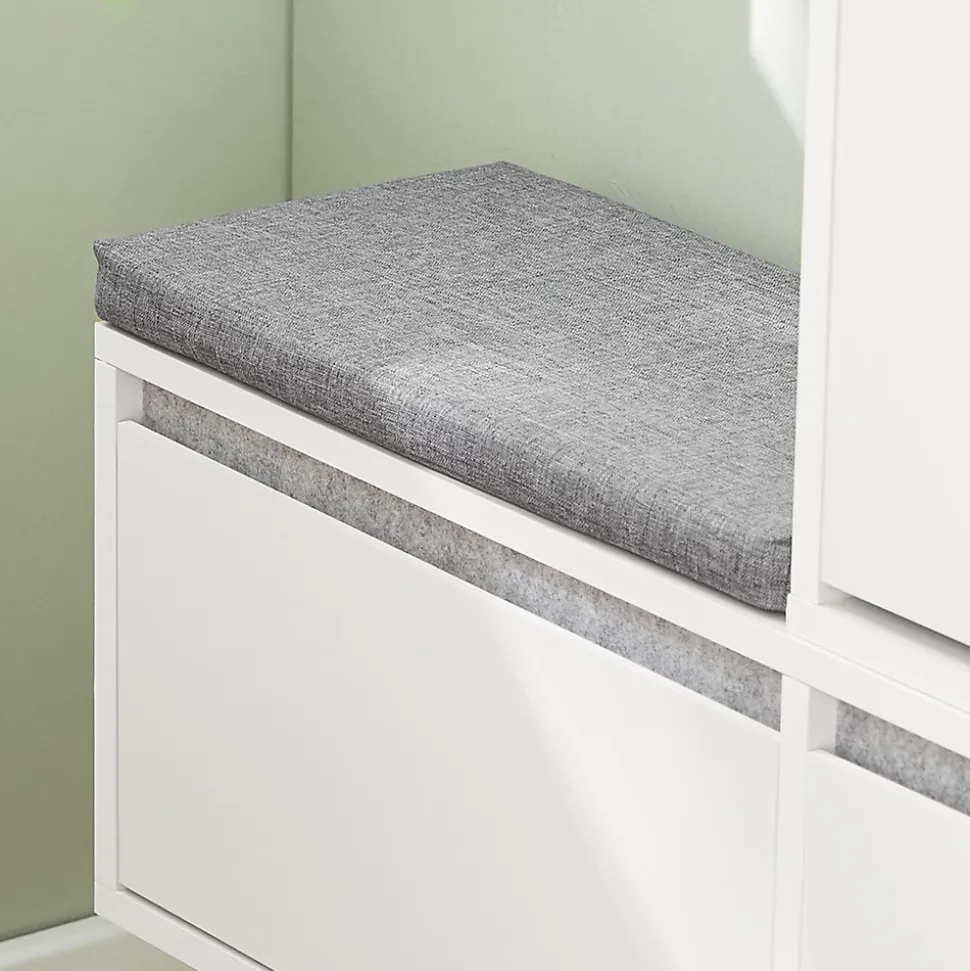 Meuble à Chaussures avec 2 Abattants, 2 Portes, 2 Tiroirs et Coussin, FSR134-W, SoBuy