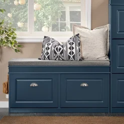 Meuble à Chaussures avec Rangement Pliable Bleu Tissu 104x24x52cm pour Entrée Chambre Gain de Place