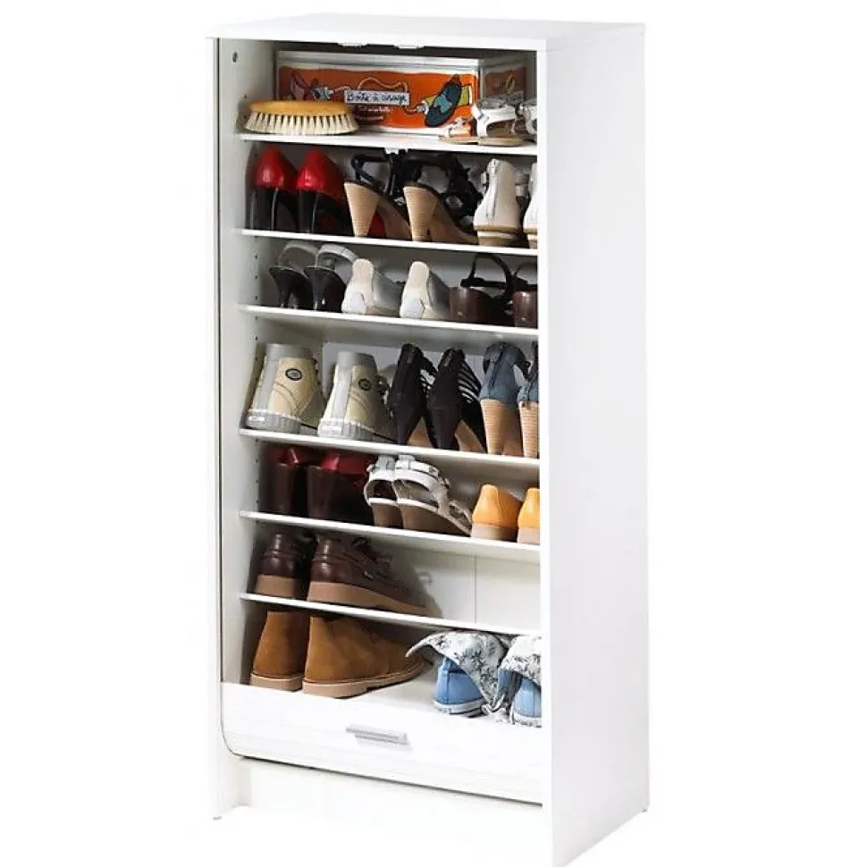 Meuble à chaussures Beaux Meubles Pas Chers 7 tablettes blanc MDF imprimé