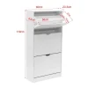 Meuble à Chaussures Blanc MDF 3 Portes pour 12 Paires pour Entrées