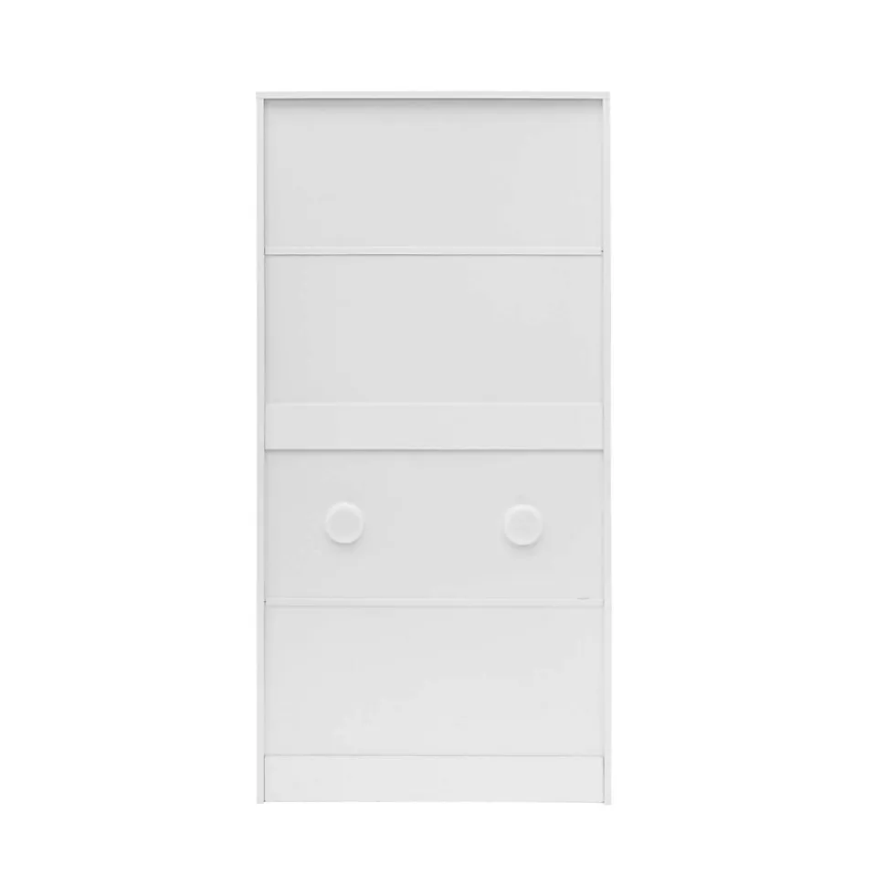 Meuble à Chaussures Blanc MDF 3 Portes pour 12 Paires pour Entrées