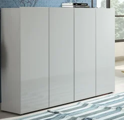 Meuble à chaussures Ddilorenz, Meuble à chaussures, Armoire d'entrée polyvalente, Rangement pour chaussures, 160x34h115 cm, Gris