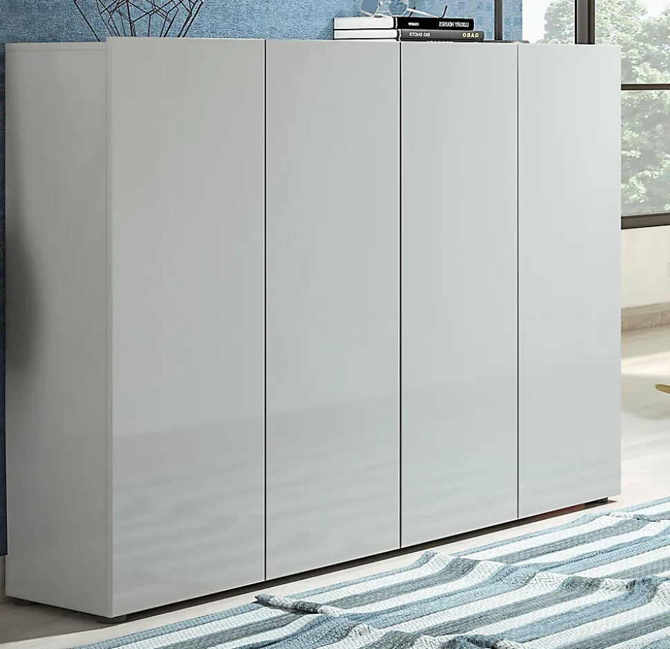 Meuble à chaussures Ddilorenz, Meuble à chaussures, Armoire d'entrée polyvalente, Rangement pour chaussures, 160x34h115 cm, Gris