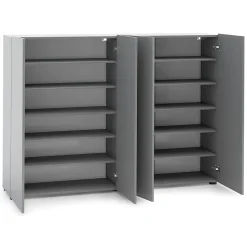Meuble à chaussures Ddilorenz, Meuble à chaussures, Armoire d'entrée polyvalente, Rangement pour chaussures, 160x34h115 cm, Gris