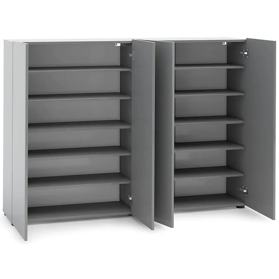 Meuble à chaussures Ddilorenz, Meuble à chaussures, Armoire d'entrée polyvalente, Rangement pour chaussures, 160x34h115 cm, Gris