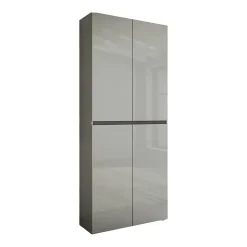 Meuble à chaussures Ddjimsit, Meuble à chaussures, Armoire d'entrée polyvalente, Rangement pour chaussures, 80x34h200 cm, Gris