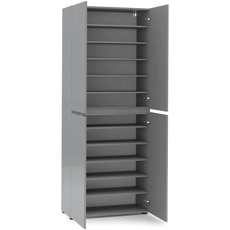 Meuble à chaussures Ddjimsit, Meuble à chaussures, Armoire d'entrée polyvalente, Rangement pour chaussures, 80x34h200 cm, Gris