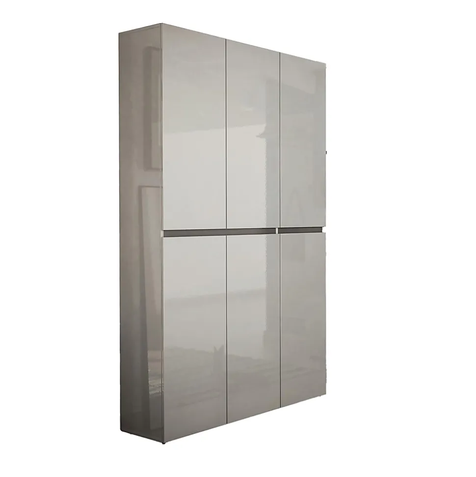 Meuble à chaussures Ddomingue, Meuble à chaussures, Armoire d'entrée polyvalente, Rangement pour chaussures, 122x34h200 cm, Gris
