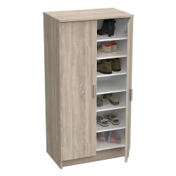 Meuble à chaussures Dpapett, Meuble chaussures peu encombrante, Armoire polyvalente avec 5 étagères, 55x36h108 cm, Chêne