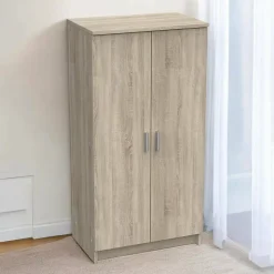 Meuble à chaussures Dpapett, Meuble chaussures peu encombrante, Armoire polyvalente avec 5 étagères, 55x36h108 cm, Chêne