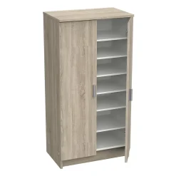 Meuble à chaussures Dpapett, Meuble chaussures peu encombrante, Armoire polyvalente avec 5 étagères, 55x36h108 cm, Chêne