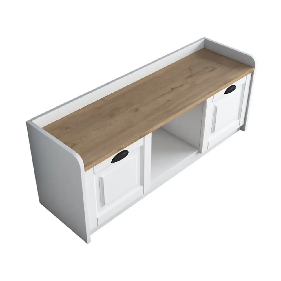 Meuble à chaussures Dpietrotagliaferr, Meuble à chaussures, Armoire d'entrée polyvalente, 120x40 h45 cm, Blanc et Noyer