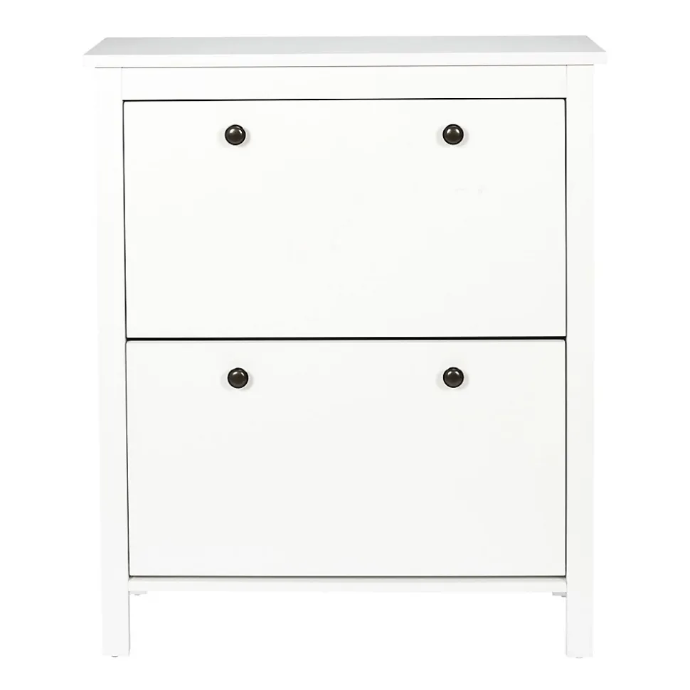 Meuble à chaussures Elisabeth avec 2 portes - Blanc