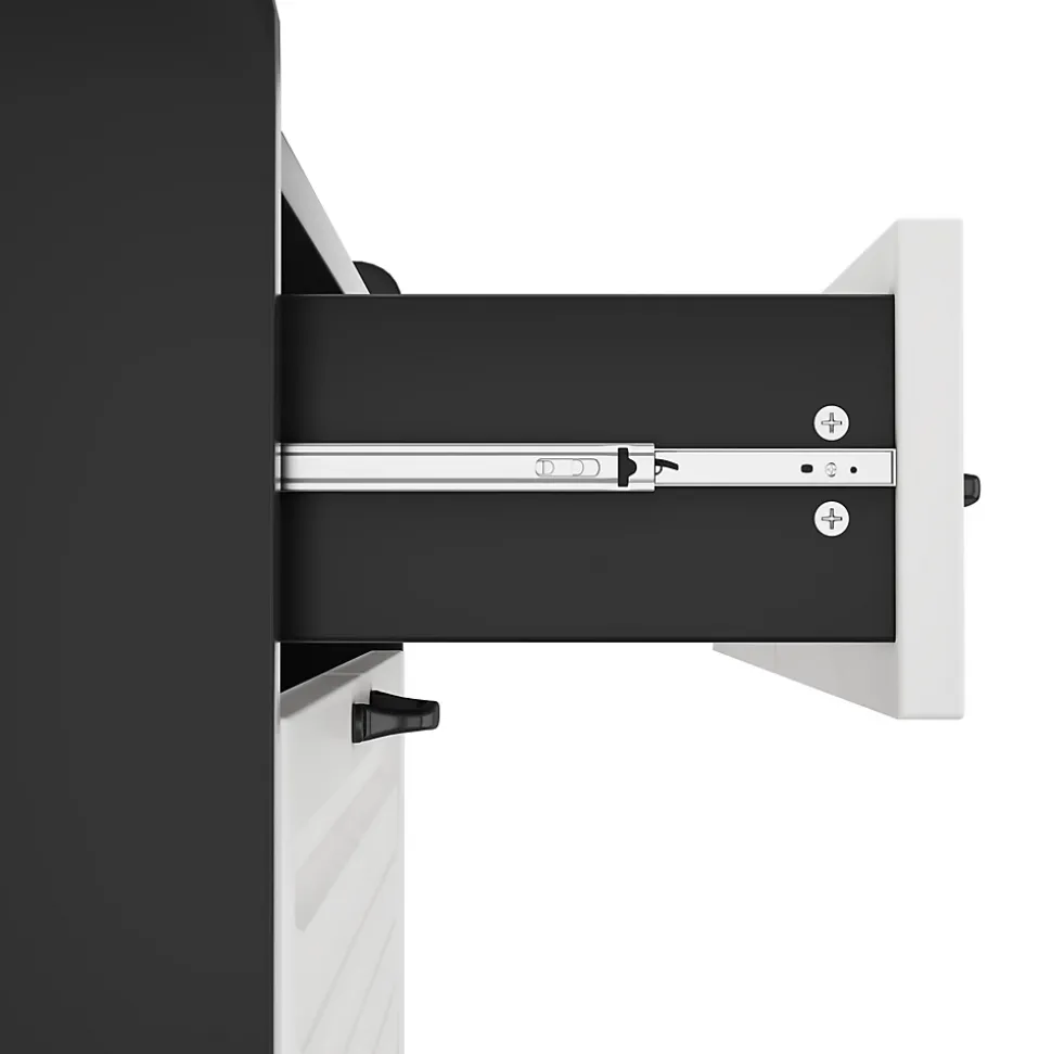 Meuble à Chaussures en Bois avec Abattants Rotatifs et 2 Tiroirs, Design Moderne pour Entrée et Salon - Blanc/Noir 80x23,5x131 cm
