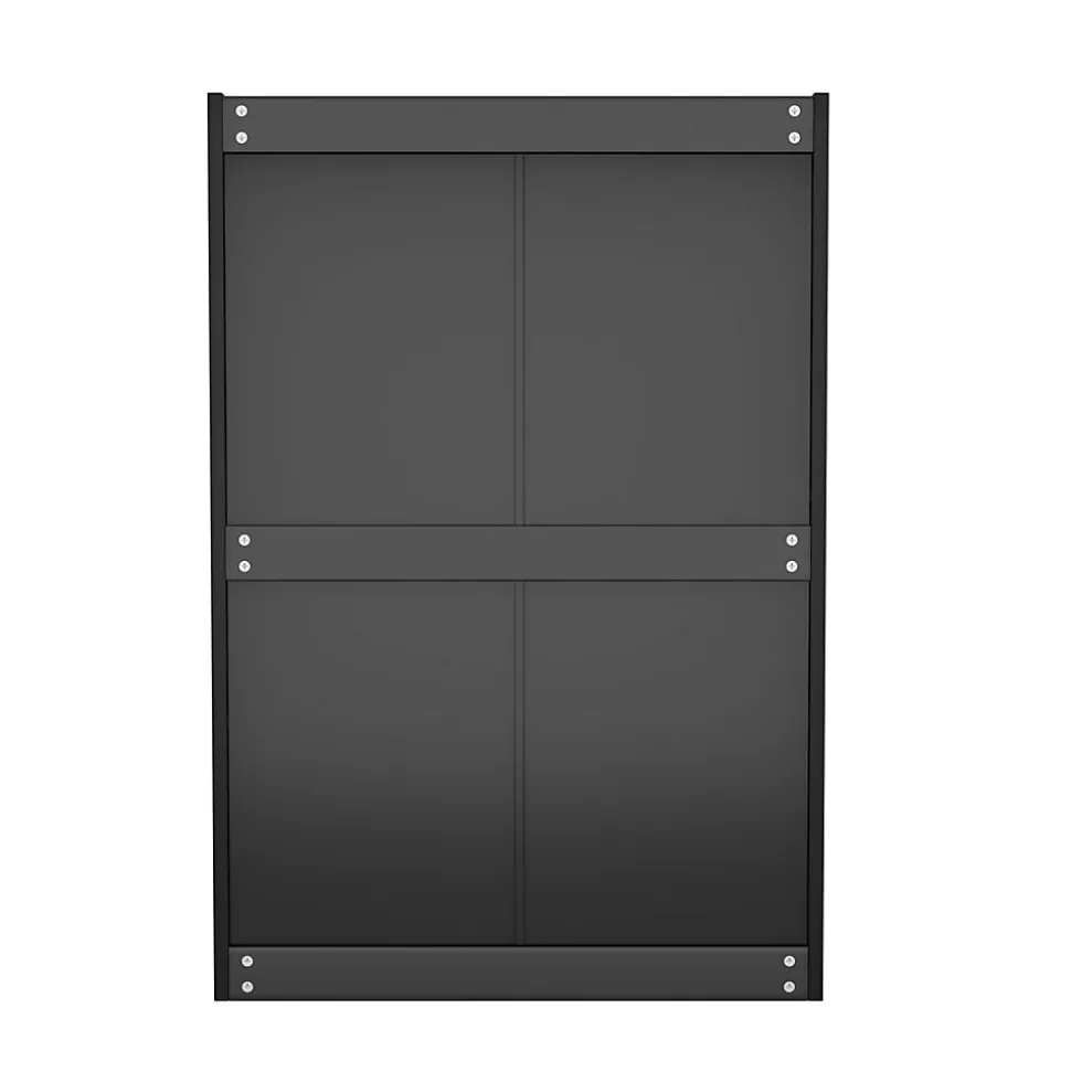 Meuble à Chaussures en Bois avec Abattants Rotatifs et 2 Tiroirs, Design Moderne pour Entrée et Salon - Blanc/Noir 80x23,5x131 cm