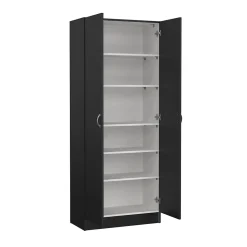 Meuble à chaussures Erinni, Meuble à chaussures, Armoire d'entrée polyvalente, Rangement pour chaussures, 69x35 h170 cm, Noir