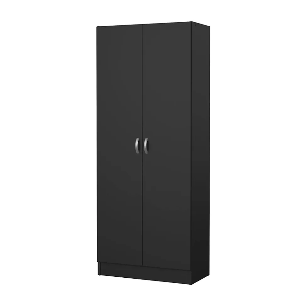 Meuble à chaussures Erinni, Meuble à chaussures, Armoire d'entrée polyvalente, Rangement pour chaussures, 69x35 h170 cm, Noir