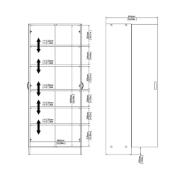 Meuble à chaussures Erinni, Meuble à chaussures, Armoire d'entrée polyvalente, Rangement pour chaussures, 69x35 h170 cm, Noir