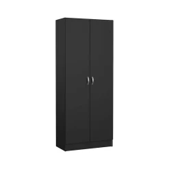 Meuble à chaussures Erinni, Meuble à chaussures, Armoire d'entrée polyvalente, Rangement pour chaussures, 69x35 h170 cm, Noir