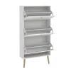 Meuble à chaussures Fung, Meuble à chaussures, Armoire d'entrée polyvalente, Rangement pour chaussures, 70x24 h139 cm, Blanc