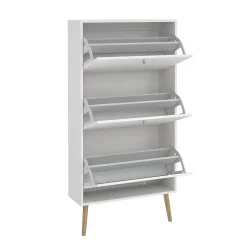 Meuble à chaussures Fung, Meuble à chaussures, Armoire d'entrée polyvalente, Rangement pour chaussures, 70x24 h139 cm, Blanc
