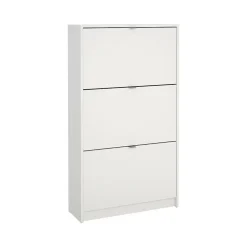 Meuble à chaussures Irina, Meuble à chaussures, Armoire d'entrée polyvalente, Rangement pour chaussures, 70x24 h124 cm, Blanc