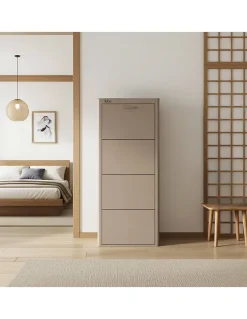 Meuble à chaussures KIBO 4 compartiments gain de place grande capacité jusqu'à 12 paires