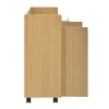 Meuble à Chaussures Mobile avec Étagères Réglables et Espaces Ouverts, MDF avec Roulettes - 110x35x86 cm, Naturel