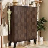 Meuble à Chaussures Moderne, Meuble d'entrée avec Étagères Réglables en PB - 80x35,5x110 cm - Bois Foncé