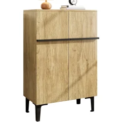 Meuble à Chaussures Moderne 2 Portes - avec Étagères Réglables - en Panneaux de Particules PB - 60x34,5x95 cm - Bois