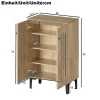 Meuble à Chaussures Moderne 2 Portes - avec Étagères Fixes - Panneaux de Particules - 60x31,5x95 cm - Naturel