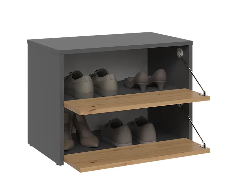 Meuble à chaussures modulable - Dimensions 60x36x44 cm - 2 portes rabattables-MONZ