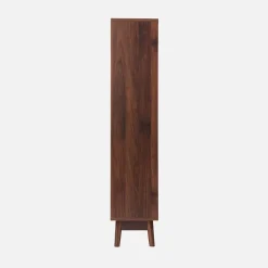 Meuble à chaussures scandinave décor bois noyer 3 portes abattantes capacité 18 paires de chaussures