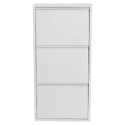 Meuble à chaussures Sokndal à 3 tiroirs inclinables blanc en.casa