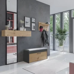 Meuble à chaussures style scandinave entrée - 100x35x49 - Banc avec rangement-PARMI