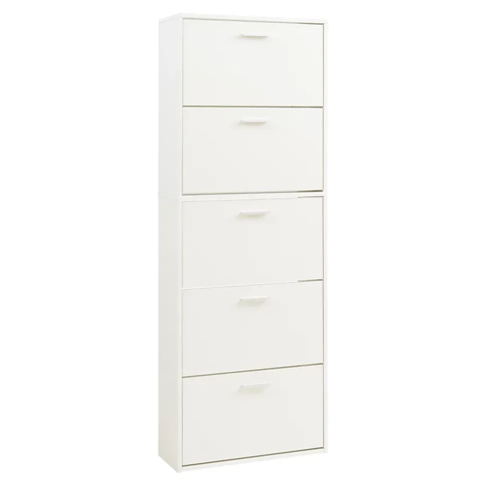 Meuble à chaussures Sykkylven à 5 abattants blanc en.casa