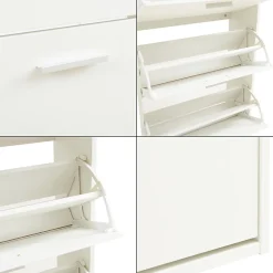 Meuble à chaussures Sykkylven à 5 abattants blanc en.casa