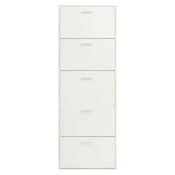Meuble à chaussures Sykkylven à 5 abattants blanc en.casa